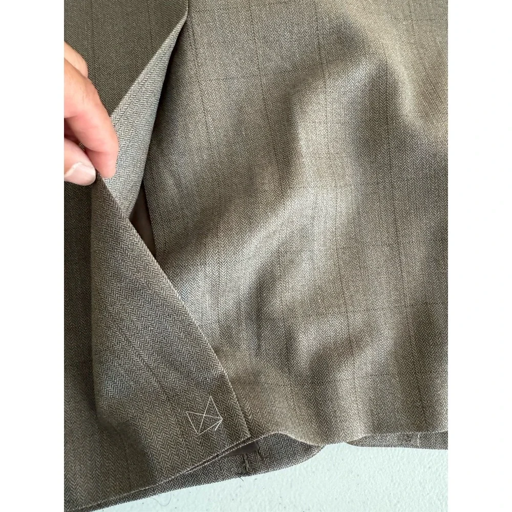 Ralph Lauren Mens Wool/Silk Light Brown/Blue Plaid Suit Jacket 52 Long NWT